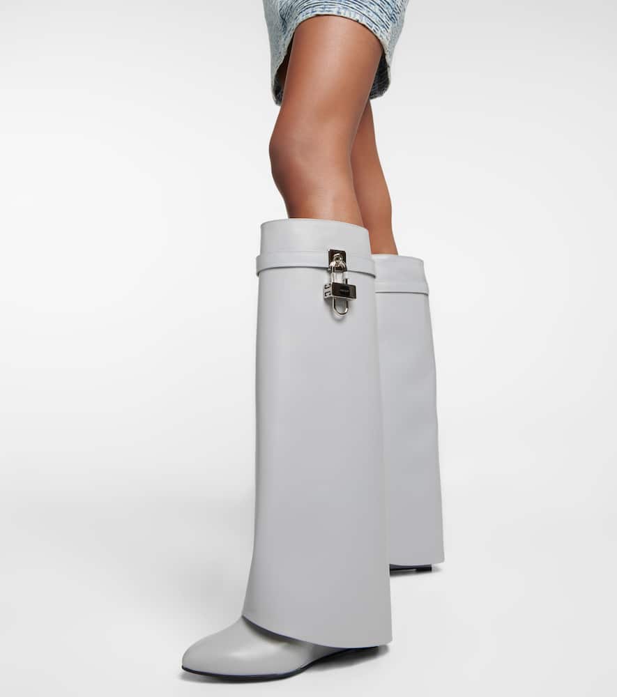 Givenchy Shark Lock leather knee-high boots