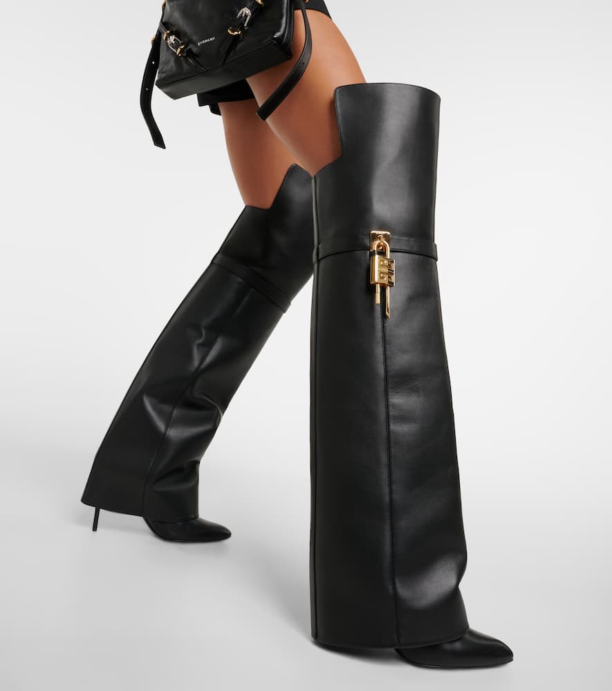 Givenchy Shark Lock leather over-the-knee boots
