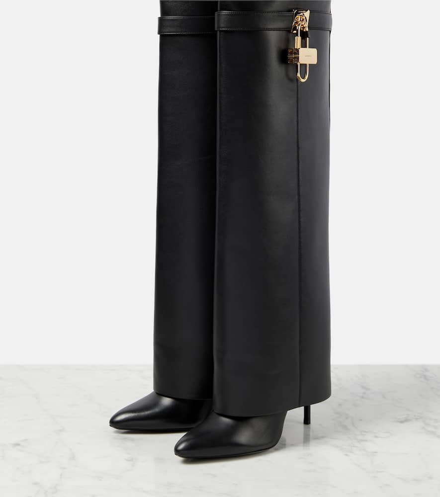 Givenchy Shark Lock leather over-the-knee boots