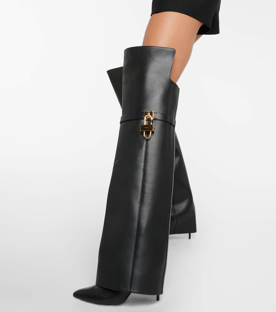 Givenchy Shark Lock leather over-the-knee boots