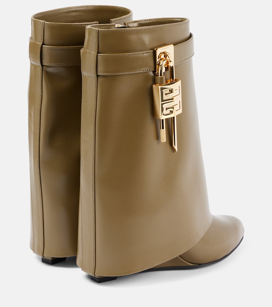 Givenchy Shark Lock leather wedge boots