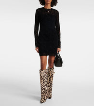 Givenchy Shark Lock leopard-print pony hair knee-high boots
