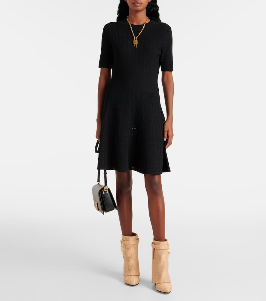 Givenchy Shark Lock raffia-effect ankle boots