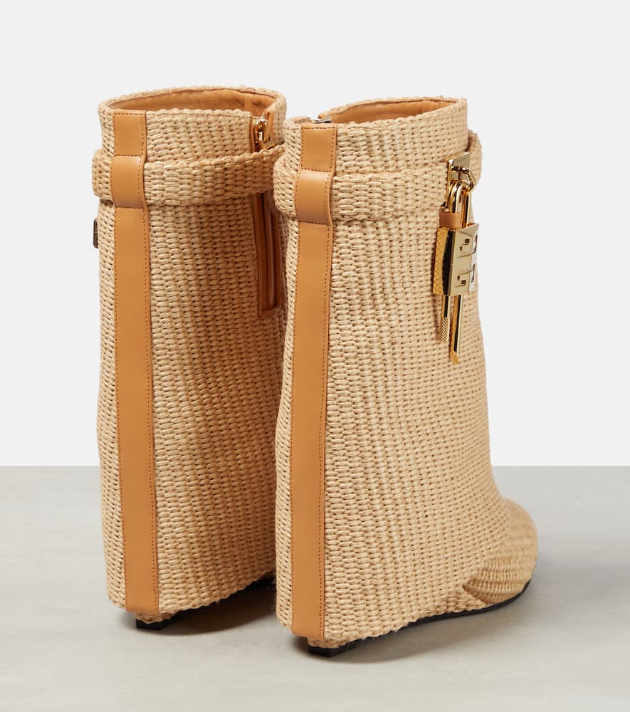 Givenchy Shark Lock raffia-effect ankle boots