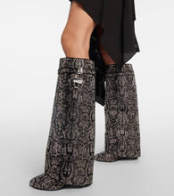 Givenchy Shark Lock snake-effect knee-high boots
