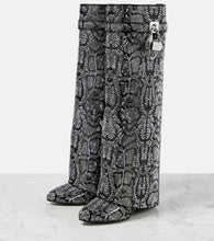 Givenchy Shark Lock snake-effect knee-high boots