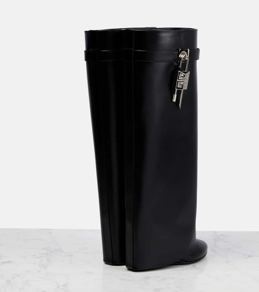 Givenchy Shark Lock wide-fit leather knee-high boots