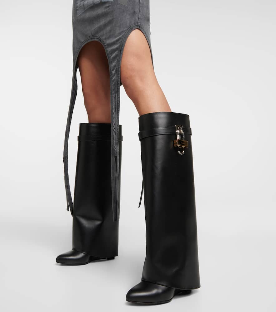 Givenchy Shark Lock wide-fit leather knee-high boots
