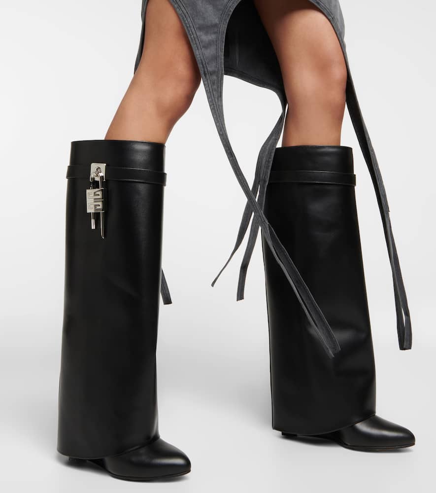 Givenchy Shark Lock wide-fit leather knee-high boots