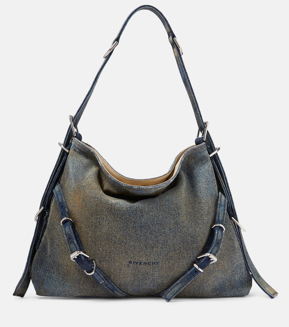Givenchy Voyou Medium denim shoulder bag. Shop Givenchy Shoulder Bags for women now.