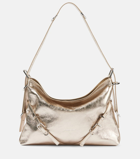 Givenchy Voyou Medium metallic leather shoulder bag. Shop Givenchy Shoulder Bags for women now.