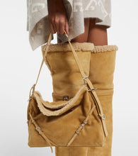 Givenchy Voyou Medium suede and shearling shoulder bag