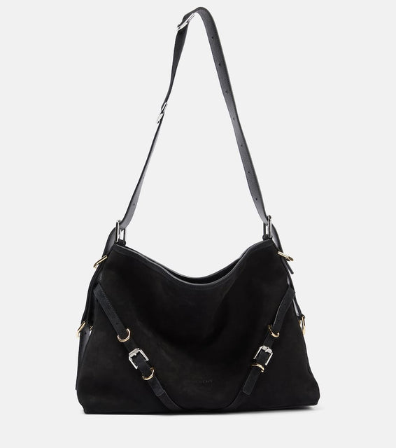 Givenchy Voyou Medium suede shoulder bag. Shop Givenchy Shoulder Bags for women now.