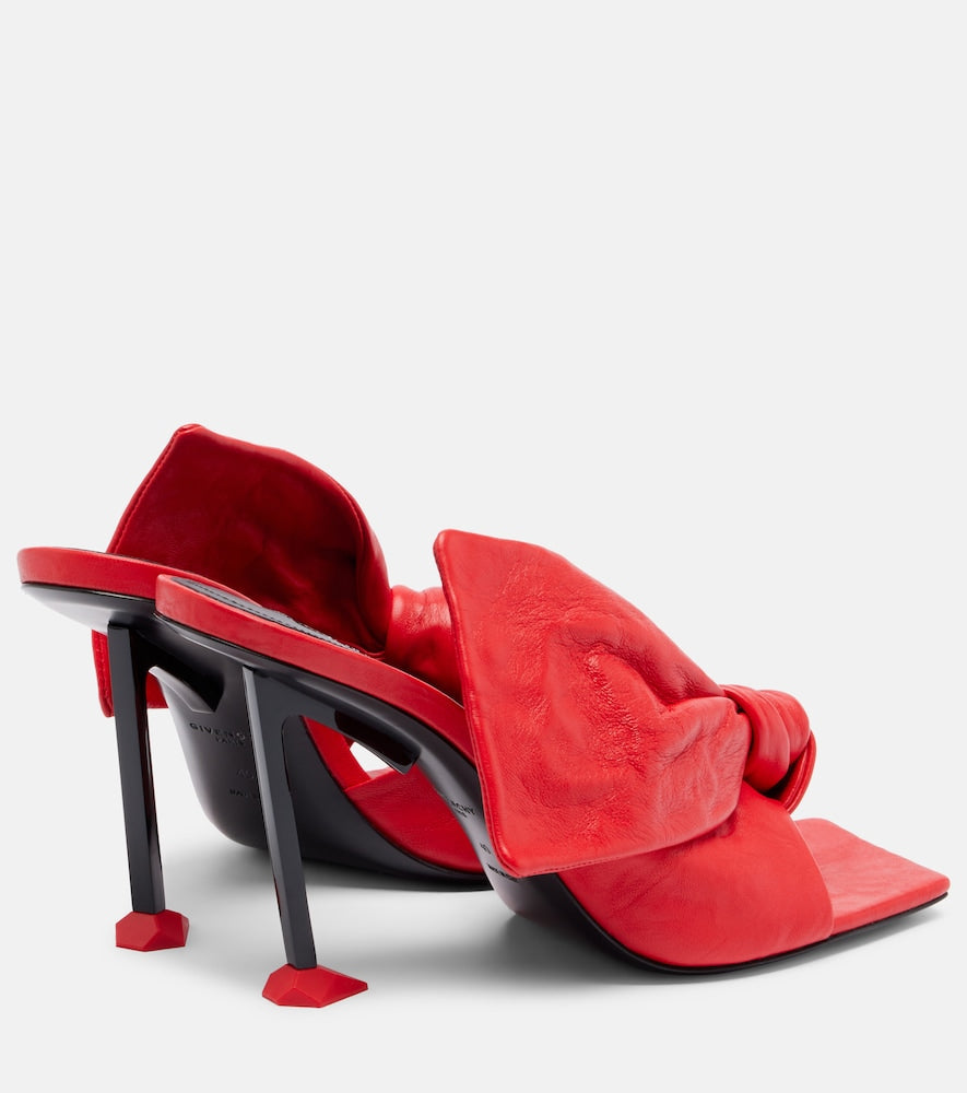 Givenchy Boudoir Bow leather mules in Red - Heeled Sandals