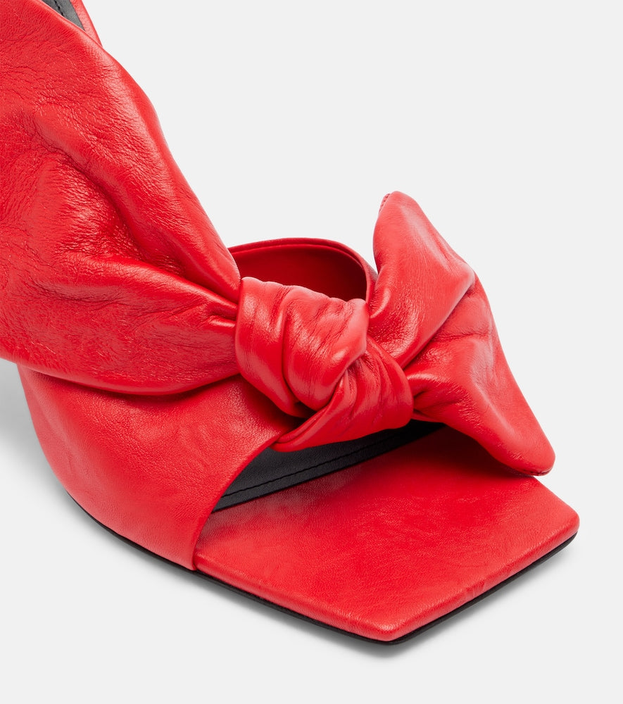 Givenchy Boudoir Bow leather mules in Red - Heeled Sandals