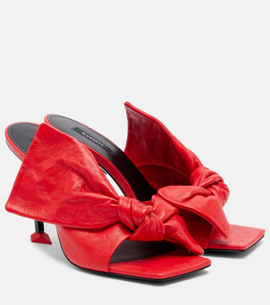 Givenchy Boudoir Bow leather mules in Red - Heeled Sandals