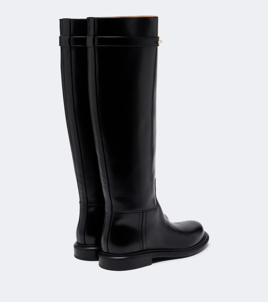 Givenchy Pinch embellished  leather knee-high boots in Black - Flat Boots
