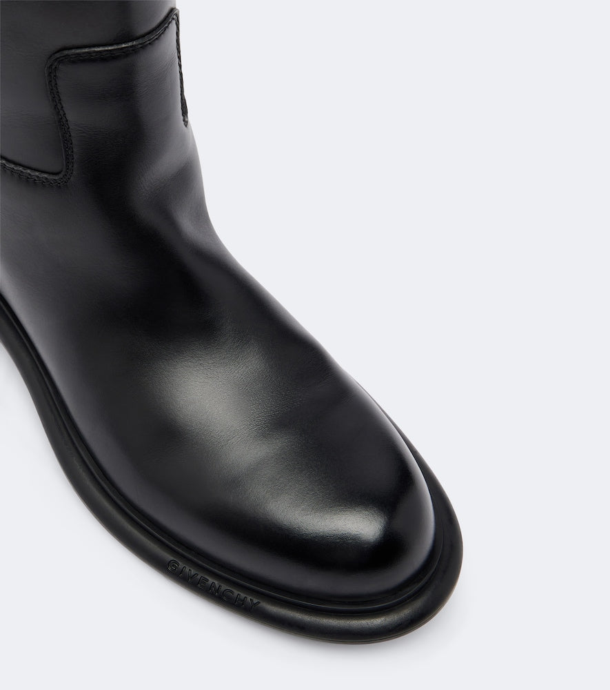 Givenchy Pinch embellished  leather knee-high boots in Black - Flat Boots
