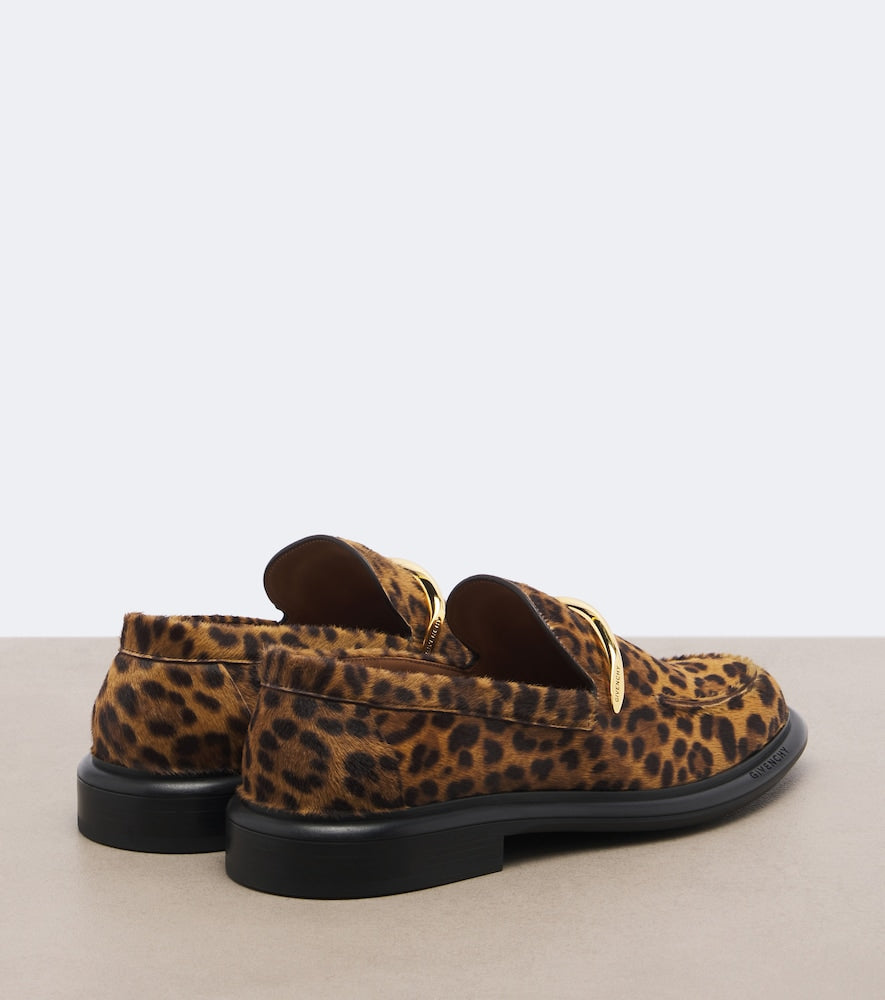 Brown Givenchy Pinch leopard-print calf hair loafers - Loafers