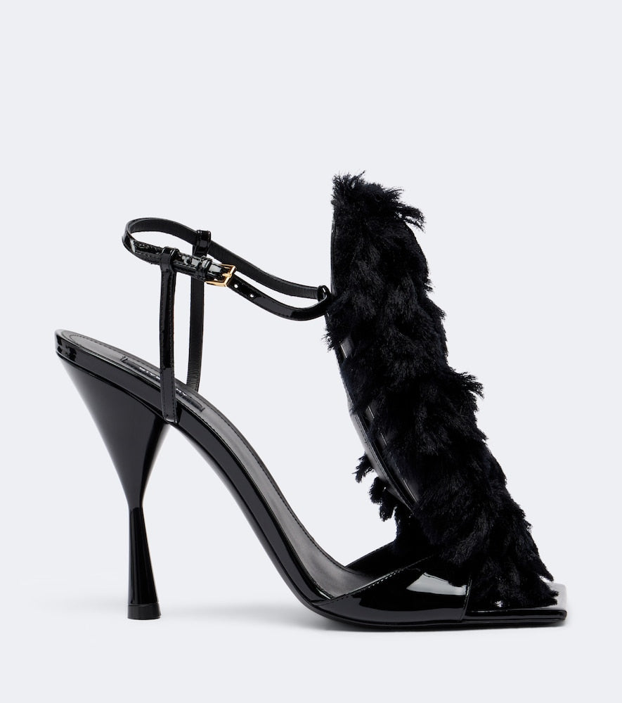 Givenchy Pompom leather sandals - Black High-Heel Sandals