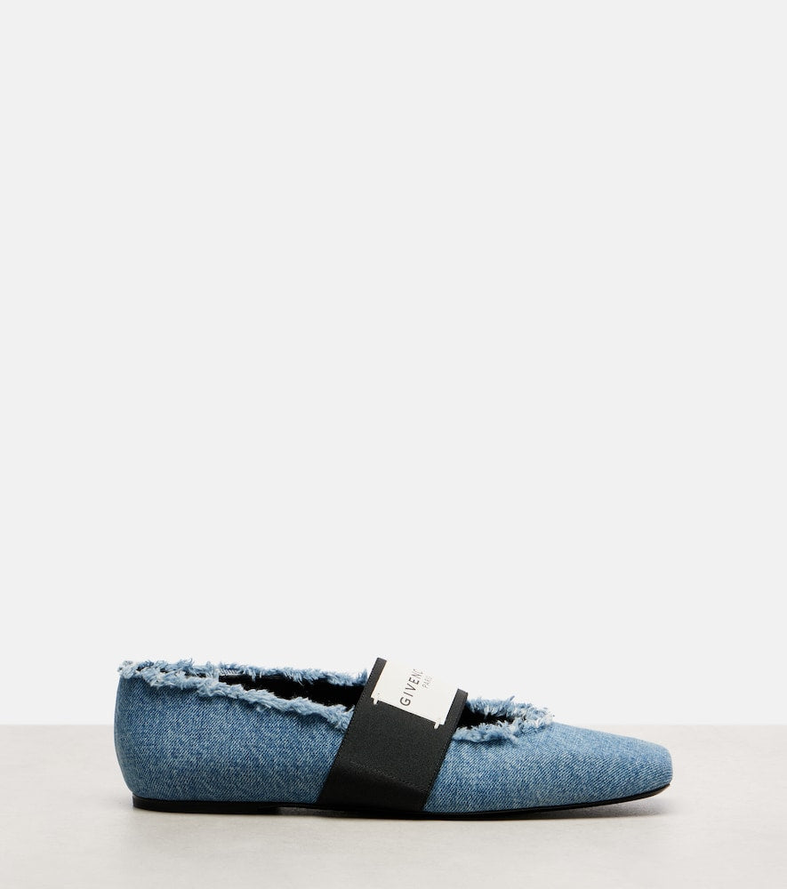 Blue Givenchy Sliced Square denim ballet flats - Ballerina Flats