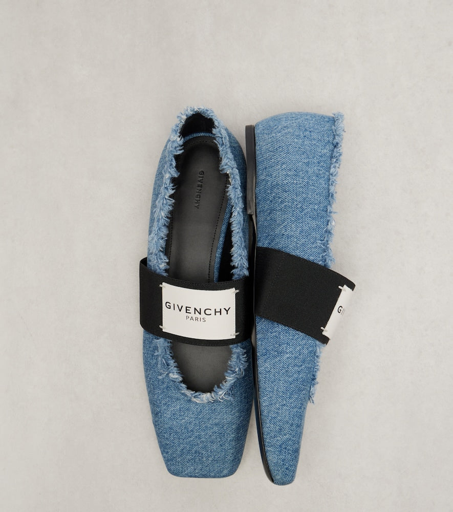 Blue Givenchy Sliced Square denim ballet flats - Ballerina Flats