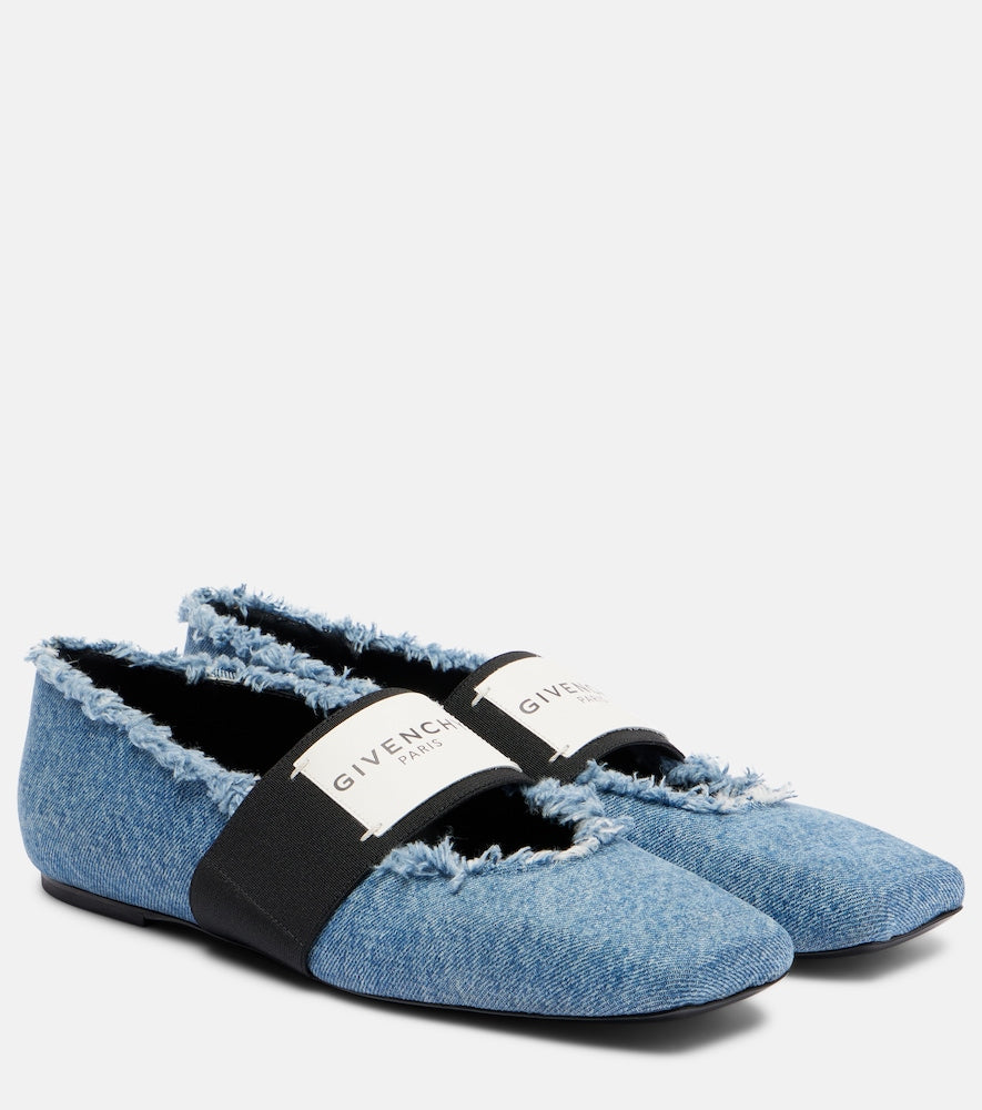 Blue Givenchy Sliced Square denim ballet flats - Ballerina Flats