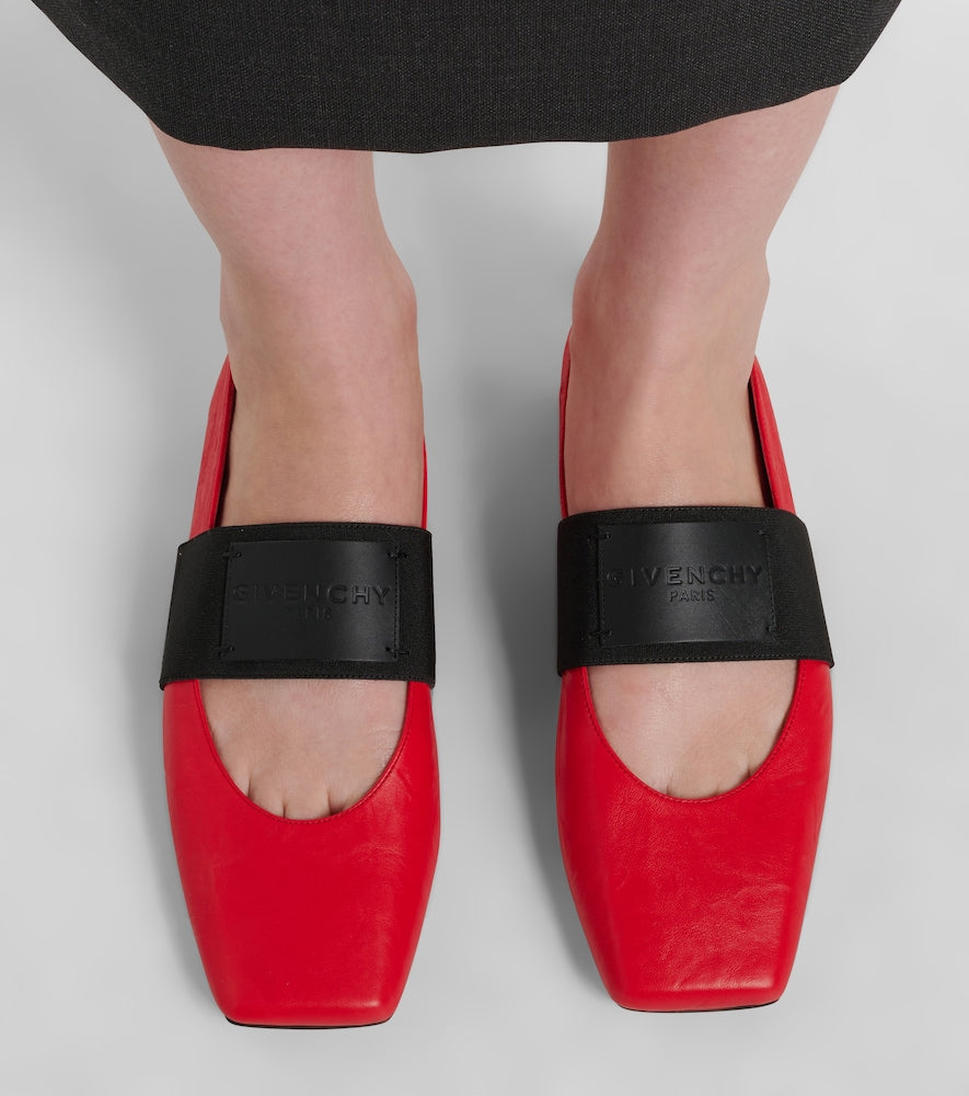 Givenchy Sliced Square leather ballet flats (Red) - Ballerina Flats