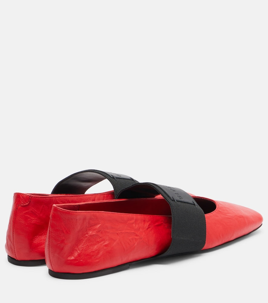 Givenchy Sliced Square leather ballet flats (Red) - Ballerina Flats