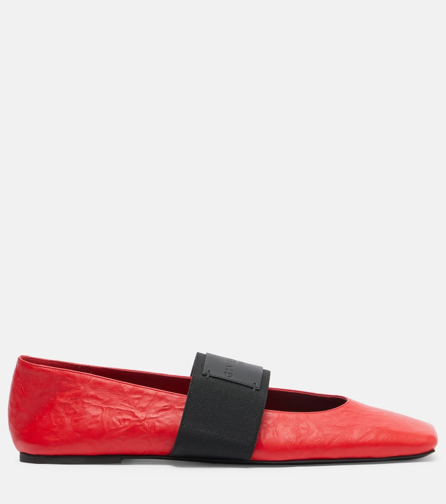 Givenchy Sliced Square leather ballet flats (Red) - Ballerina Flats