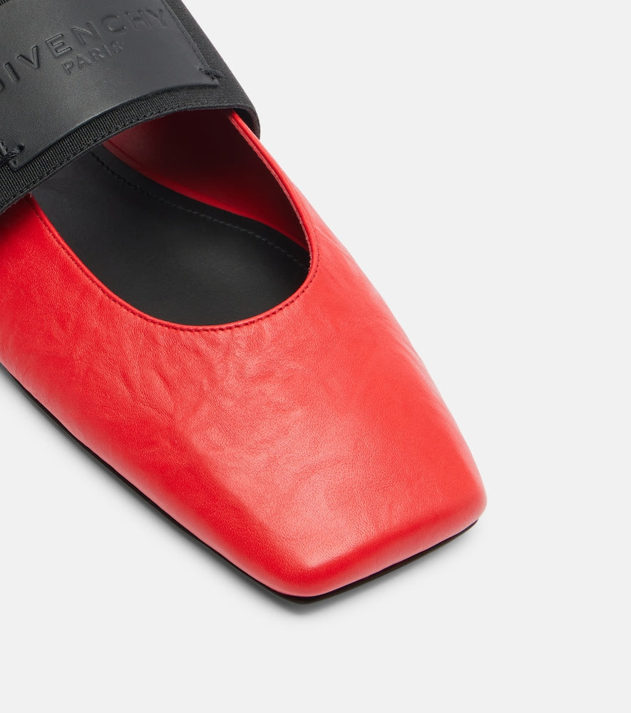 Givenchy Sliced Square leather ballet flats (Red) - Ballerina Flats