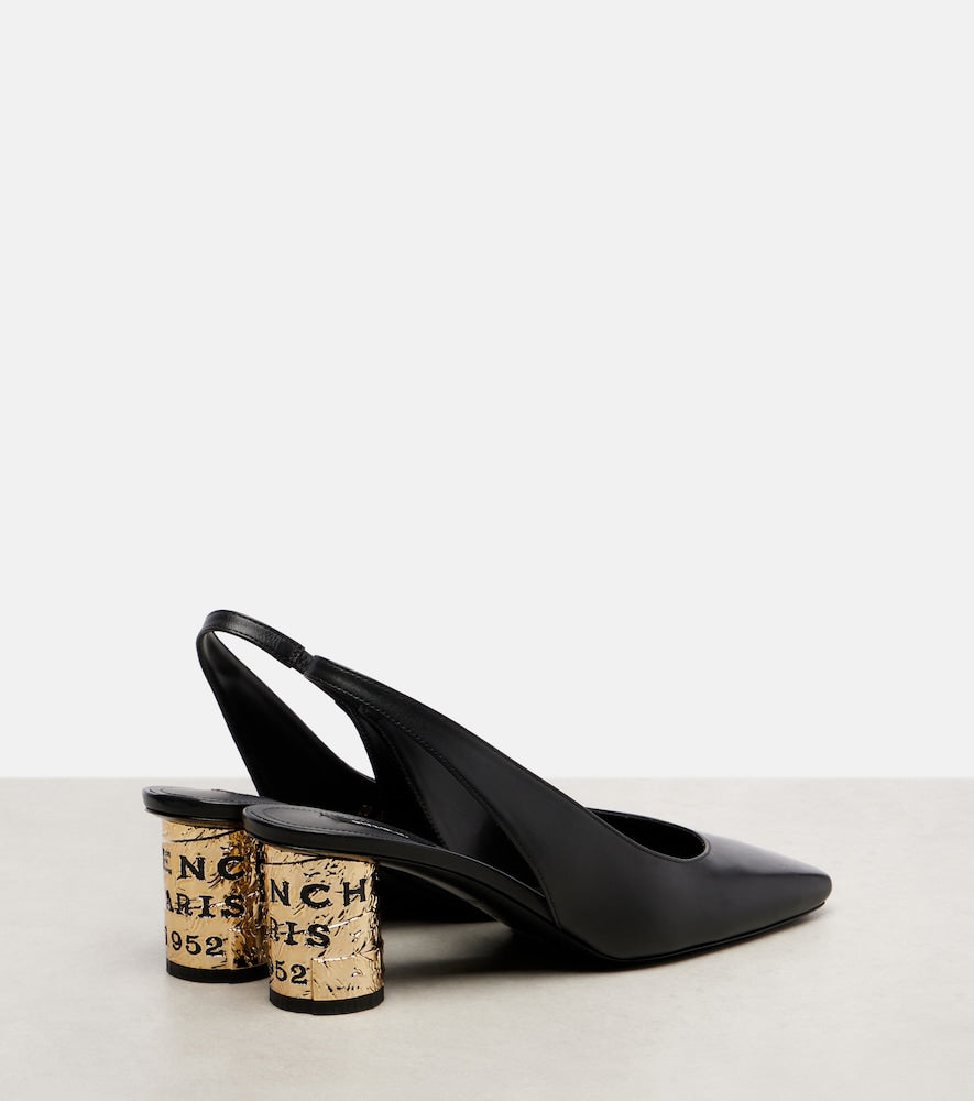 Givenchy Tape 65 leather slingback pumps in Black - Mid Heel Pumps