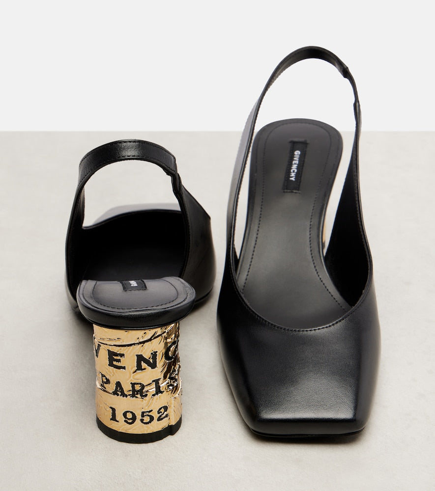Givenchy Tape 65 leather slingback pumps in Black - Mid Heel Pumps