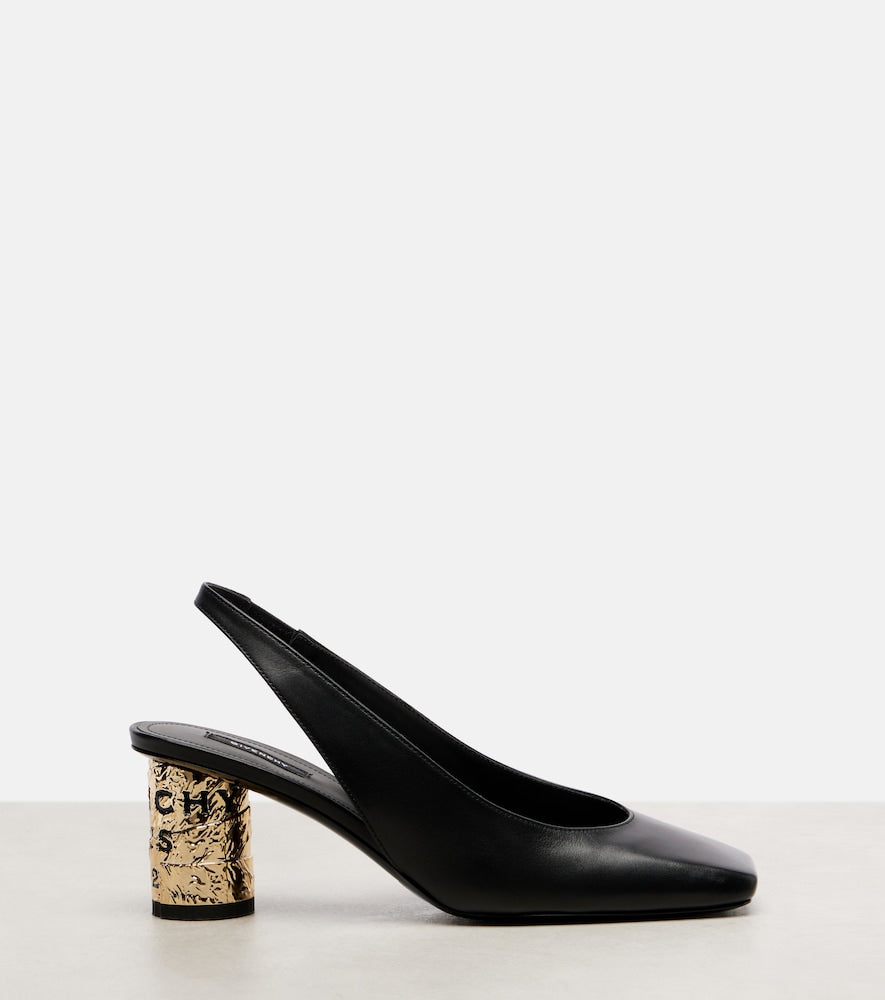Givenchy Tape 65 leather slingback pumps in Black - Mid Heel Pumps