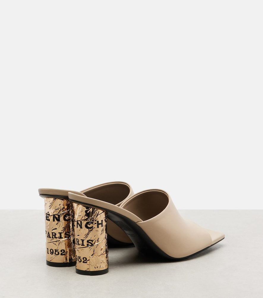 Givenchy Tape leather mules in Beige - Heeled Sandals