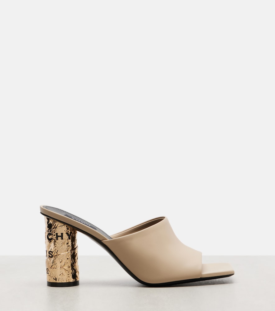 Givenchy Tape leather mules in Beige - Heeled Sandals