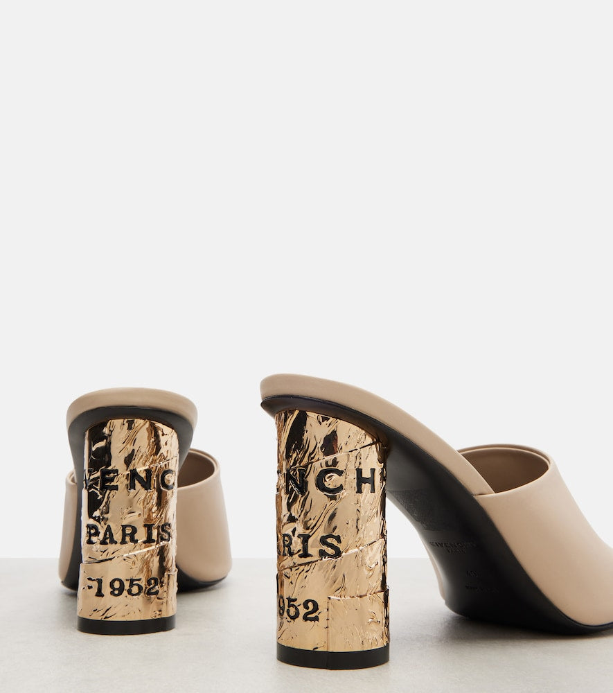 Givenchy Tape leather mules in Beige - Heeled Sandals