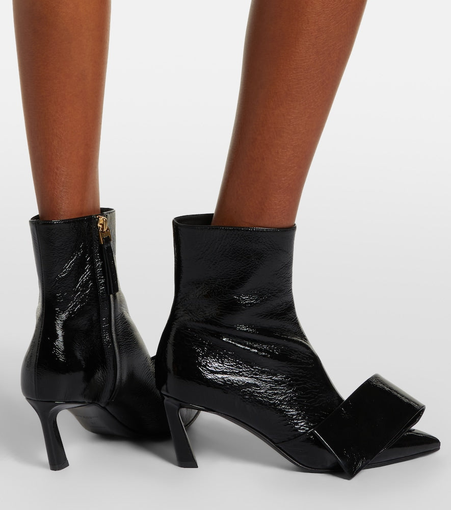 Black Givenchy Twisted Ribbon leather ankle boots - Mid Heel Boots