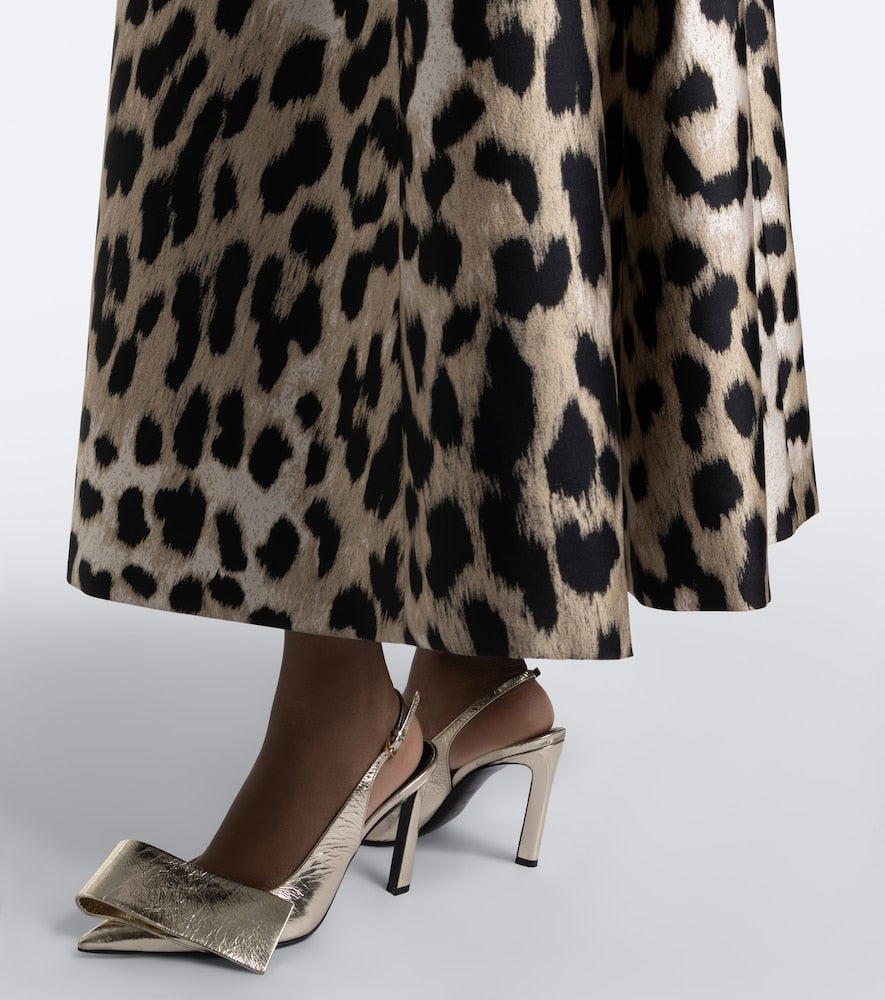 Gold Givenchy Twisted Ribbon leather slingback pumps - High-Heel Pumps