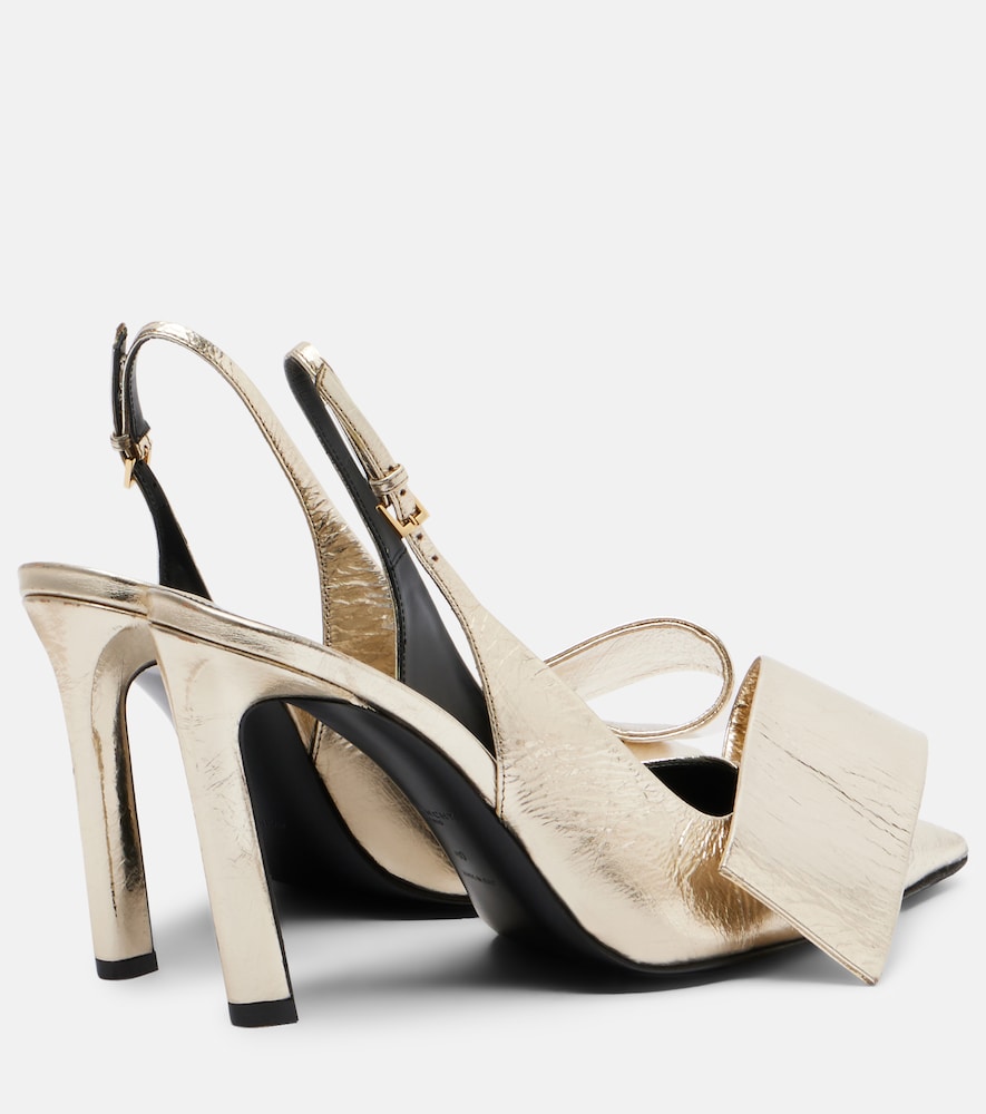 Gold Givenchy Twisted Ribbon leather slingback pumps - High-Heel Pumps