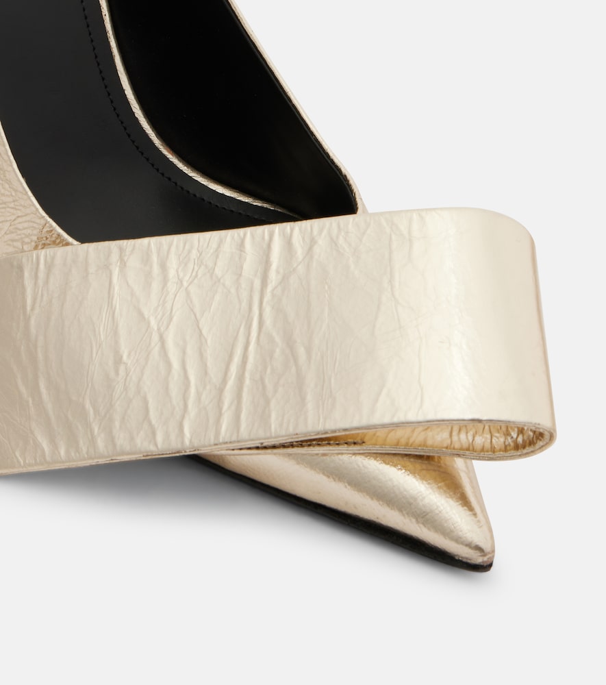 Gold Givenchy Twisted Ribbon leather slingback pumps - High-Heel Pumps