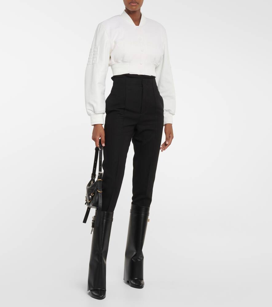 Givenchy Wool and leather cropped bomber jacket