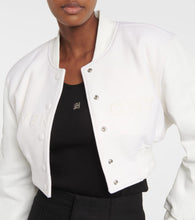 Givenchy Wool and leather cropped bomber jacket