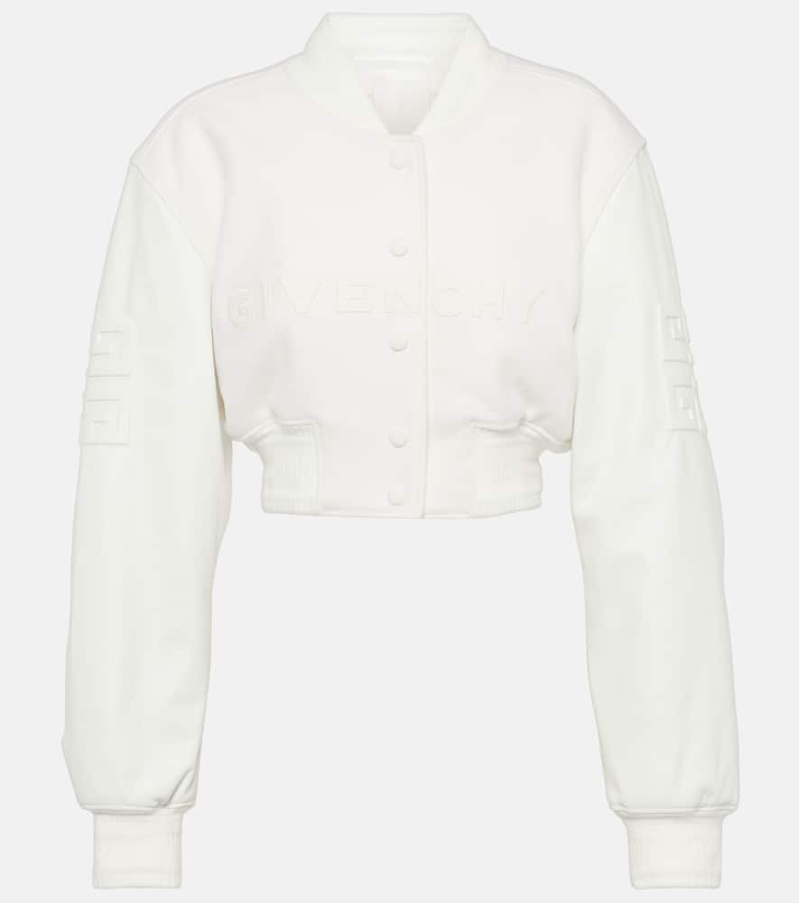 Givenchy Wool and leather cropped bomber jacket