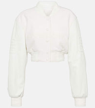 Givenchy Wool and leather cropped bomber jacket