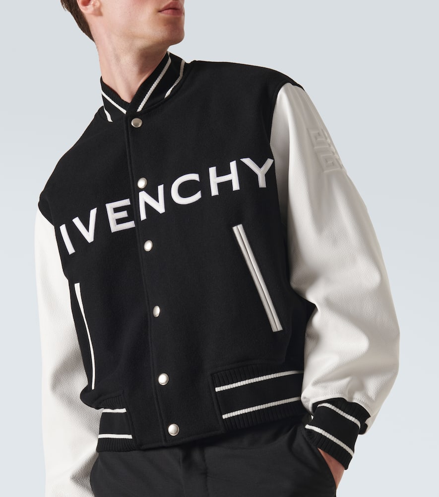 Givenchy Wool-blend and leather bomber jacket