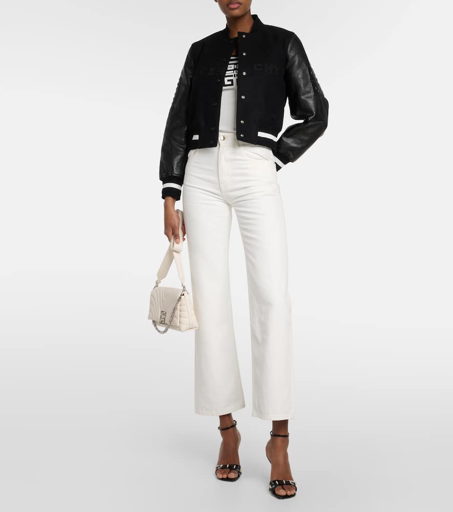 Givenchy Wool-blend and leather varsity jacket