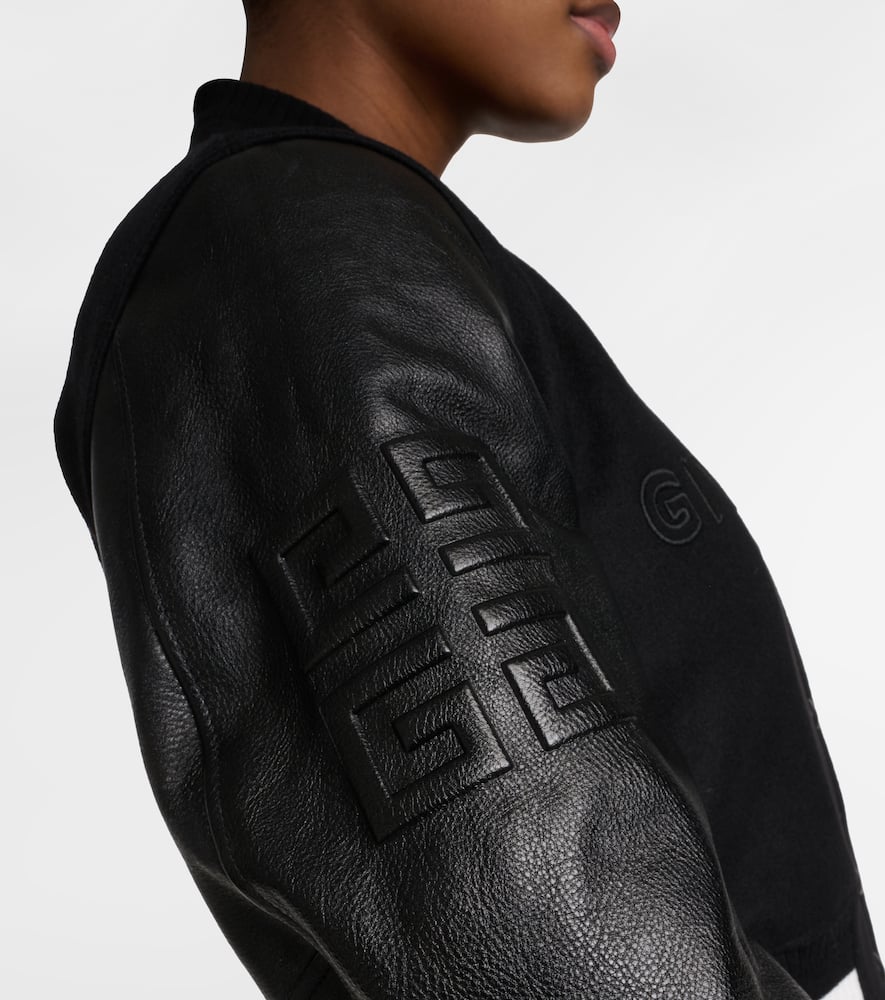 Givenchy Wool-blend and leather varsity jacket