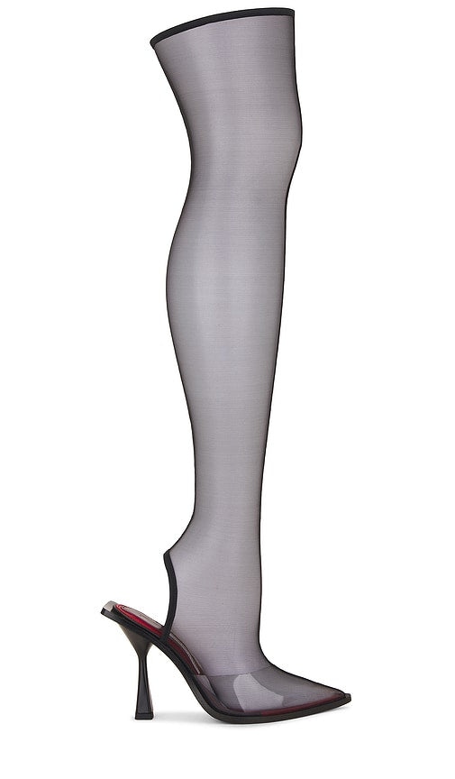 God Save Queens Stay Up Fetish Mesh Boots in Black - God Save Queens - Bottes fétichistes en maille - Noir - God Save Queens Stay Up Fetish 黑色网眼靴 - God Save Queens Stay Up Fetisch-Mesh-Stiefel in Schwarz - God Save Queens 스테이 업 페티쉬 메시 부츠블랙 색상 - God Save Queens Stay Up Stivali in rete fetish in nero