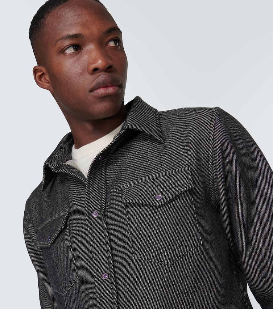 God's True Cashmere Cashmere and cotton twill shirt